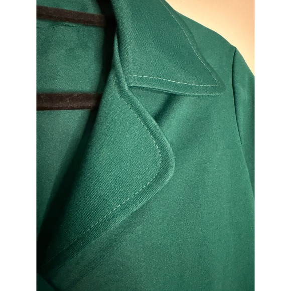 Vintage 70s Green Blazer Jacket Long Sleeve Button Front Pockets Coat Business - Picture 7 of 12